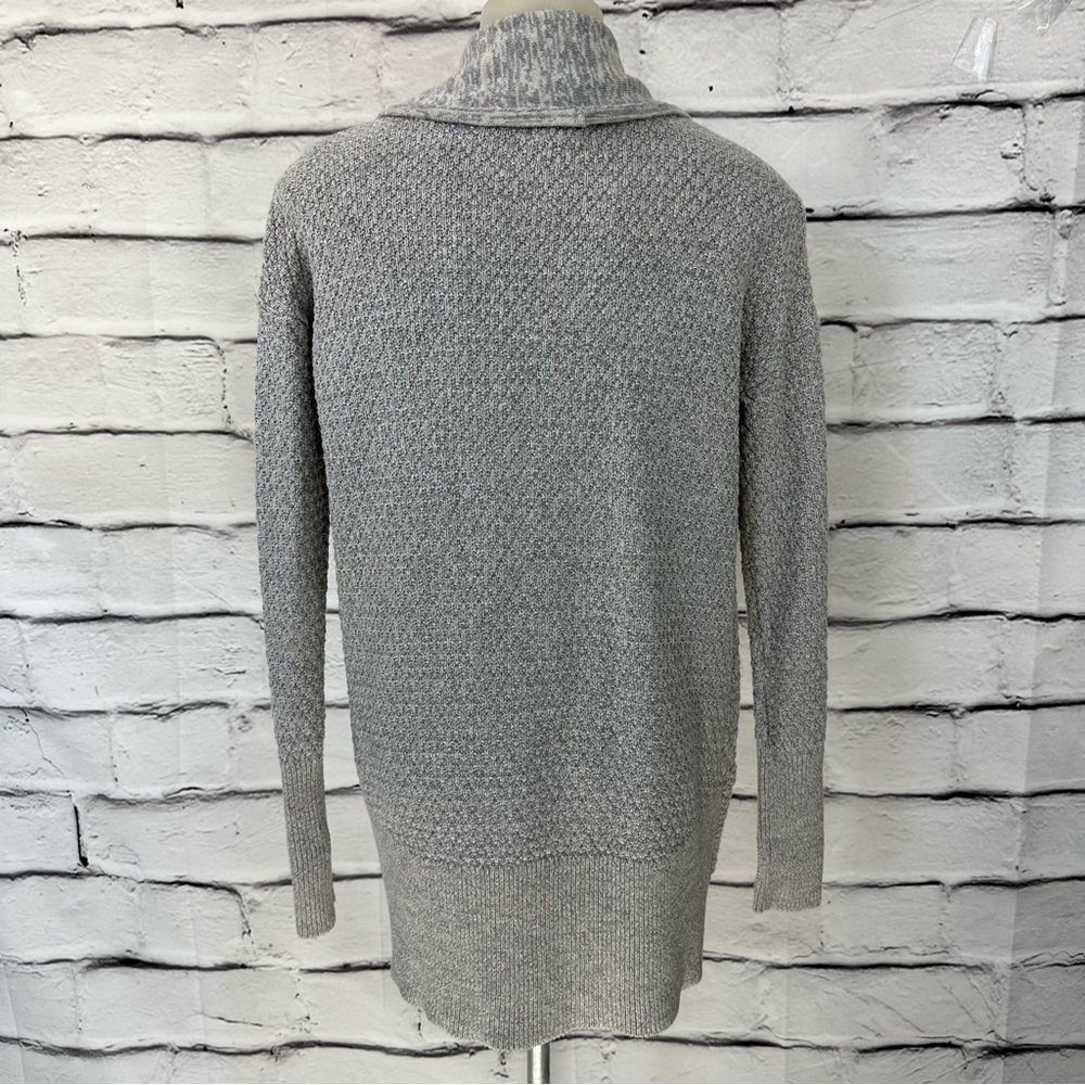 DAKINI Open Cardigan Sz S Thumb Grips Grips Wool Nylon Blend Gray Cable … - Picture 5 of 11